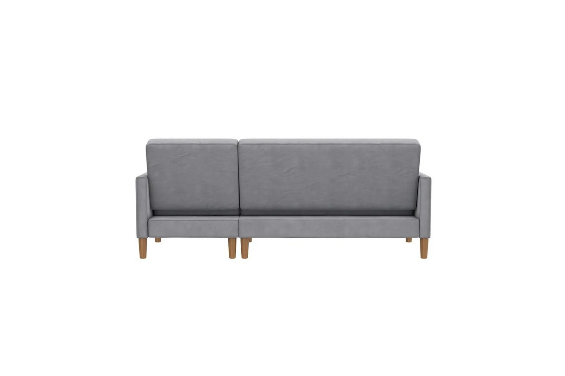 Loft24 Sofa Med Sjeselong-Chaiselong Lilly Lys grå, Fløyel Lysegrå