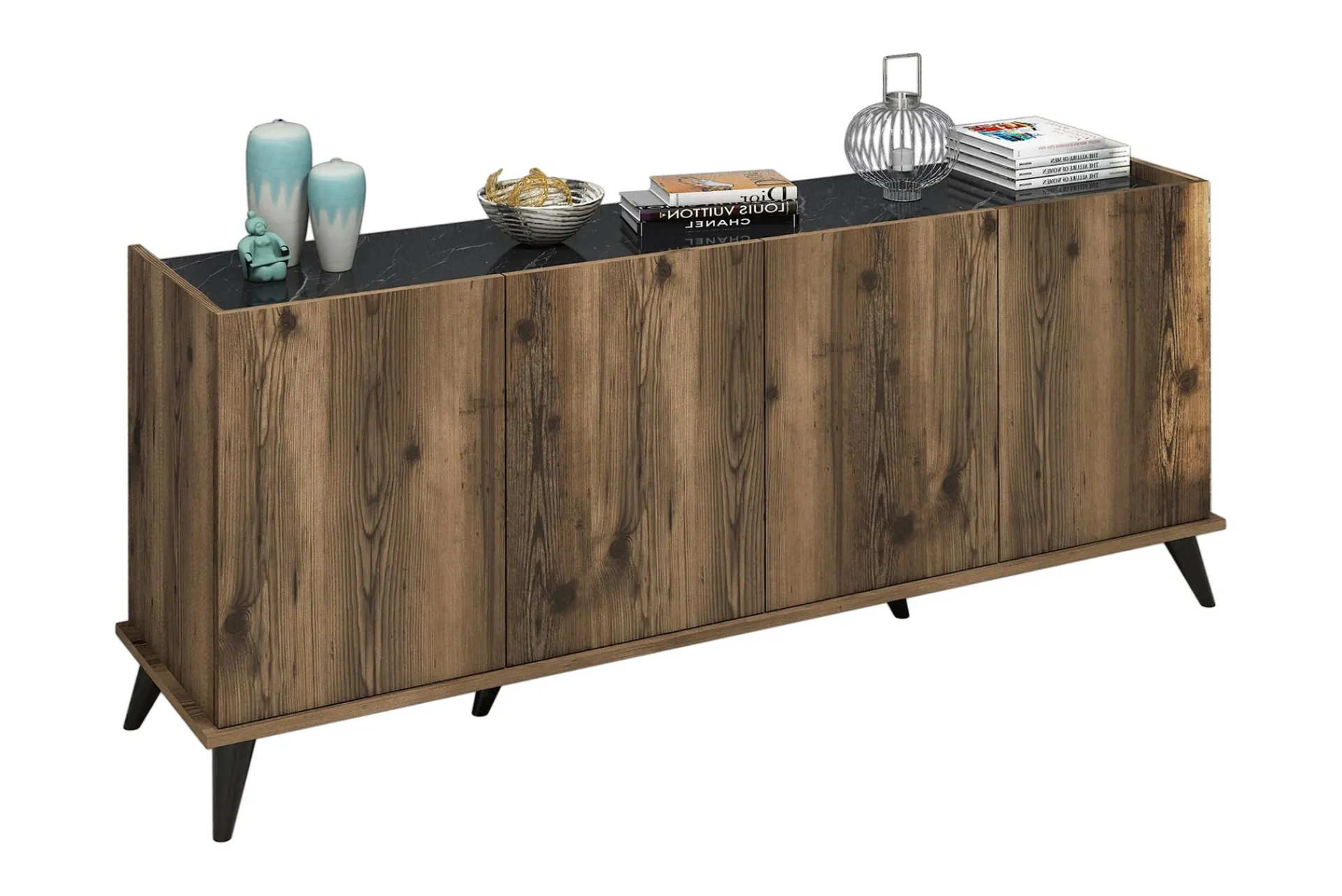 Gangbord|Avlastningsbord-Challur Konsollbord 180 cm Tre/Natur,Svart,Mørkebrun