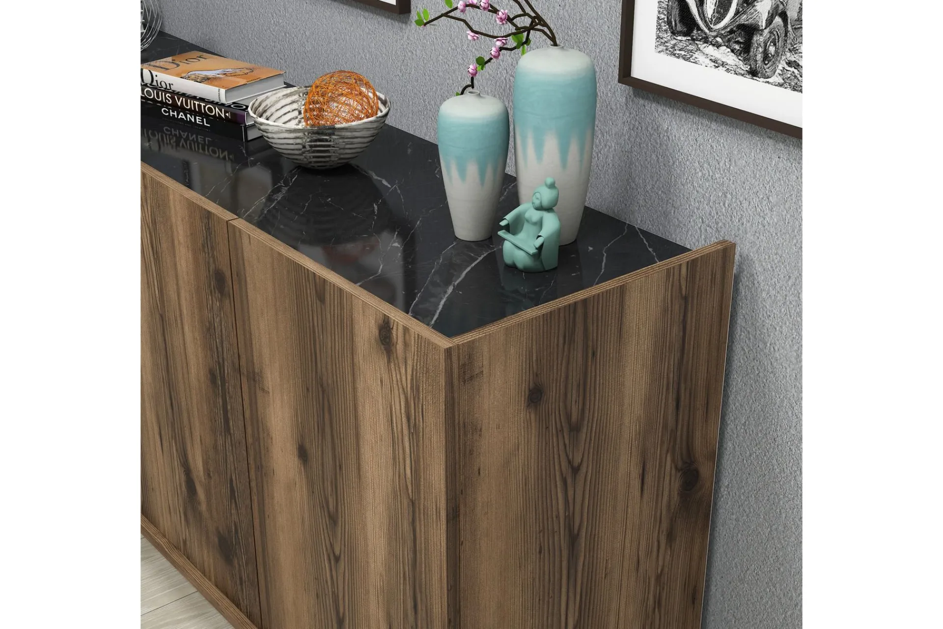 Gangbord|Avlastningsbord-Challur Konsollbord 180 cm Tre/Natur,Svart,Mørkebrun