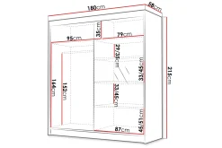 Chavez Garderobe med Speil 180x215 cm