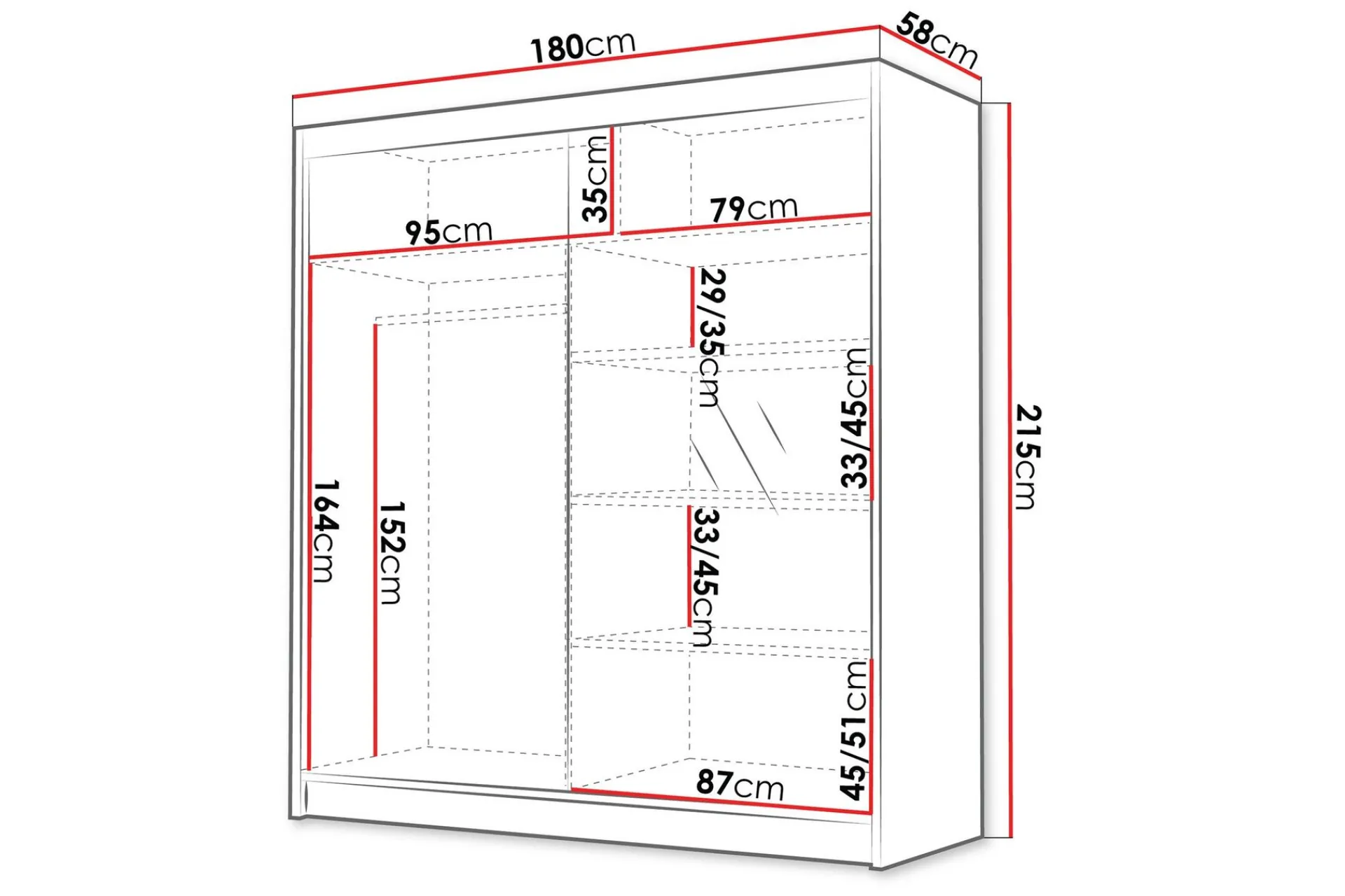 Chavez Garderobe med Speil 180x215 cm