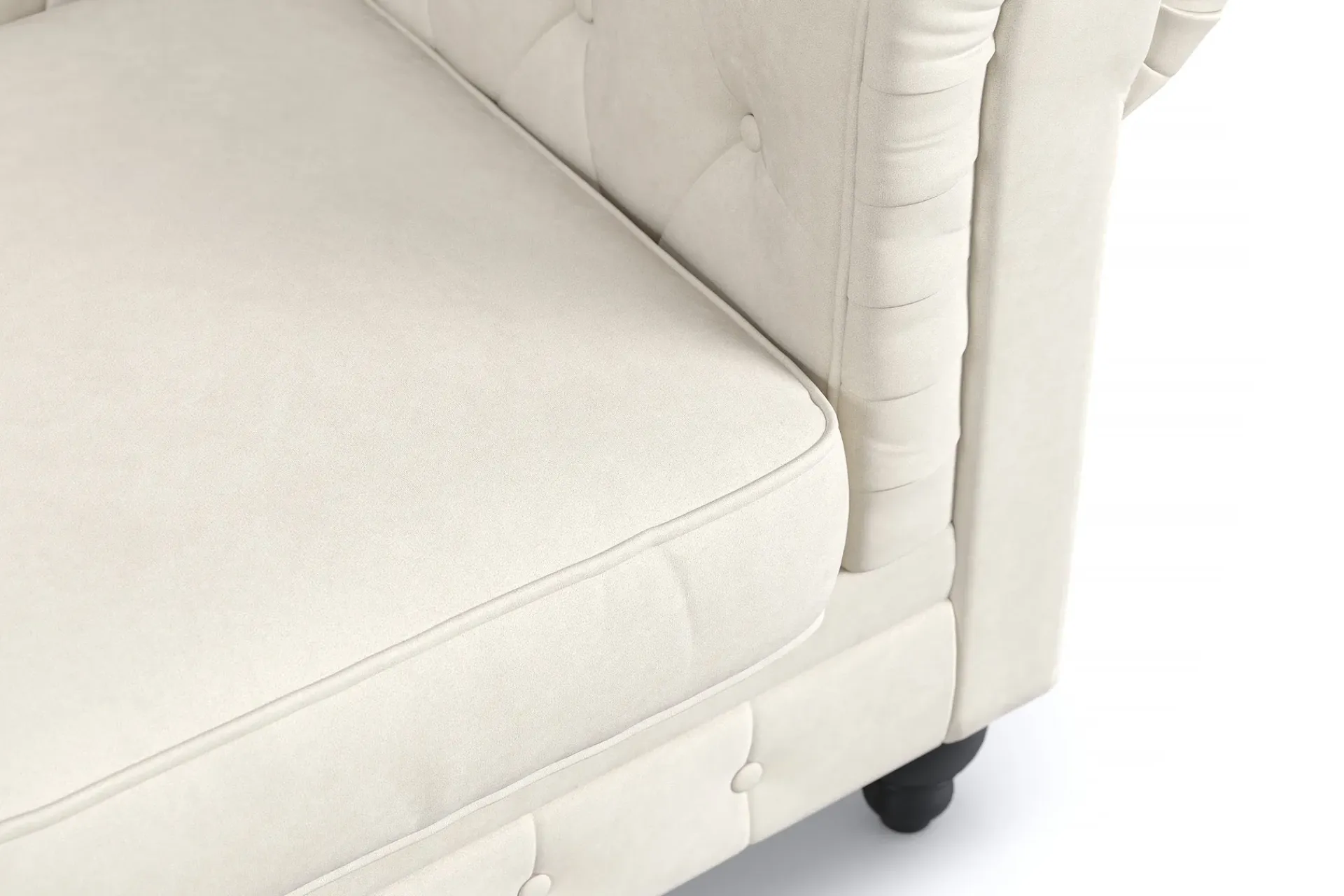 Manor House Chesterfield Lyx 3-seter Fløyelssofa – Dyp sofa