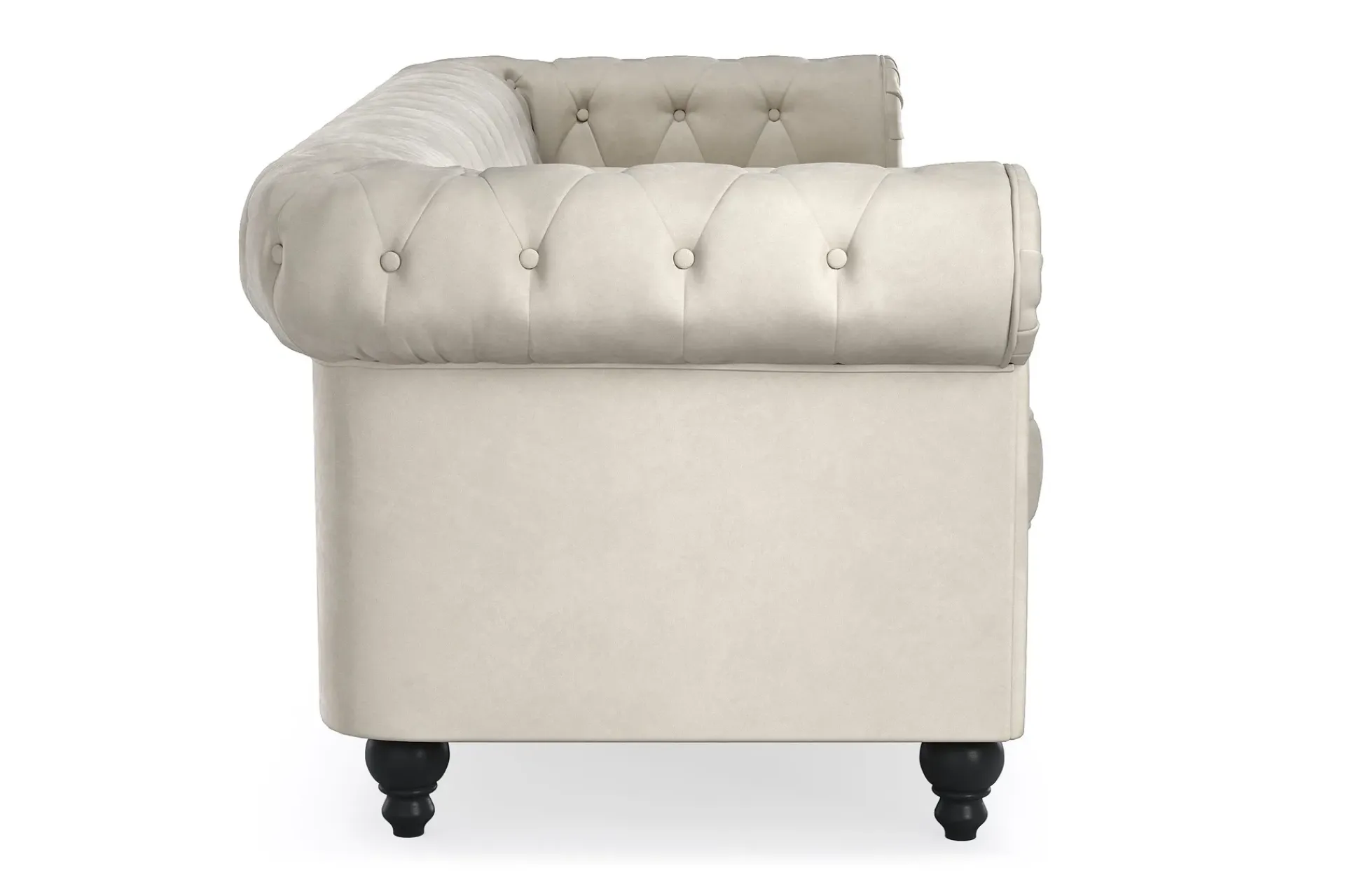 Manor House Chesterfield Lyx 3-seter Fløyelssofa – Dyp sofa