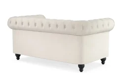 Manor House Chesterfield Lyx 2-seter Fløyelssofa – Liten dyp sofa