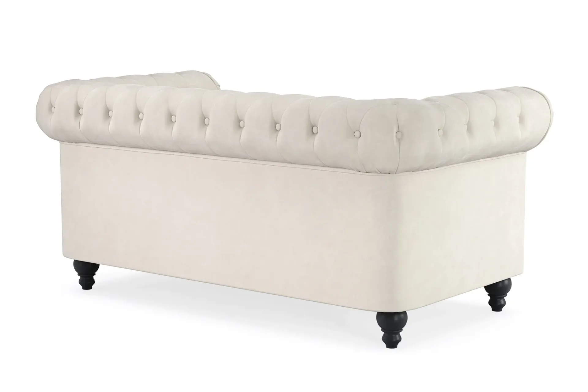 Manor House Chesterfield Lyx 2-seter Fløyelssofa – Liten dyp sofa