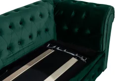Manor House Sovesofaer-Chesterfield Lyx 3-seter Fremoverbøyd sovesofa i fløyel Grønn