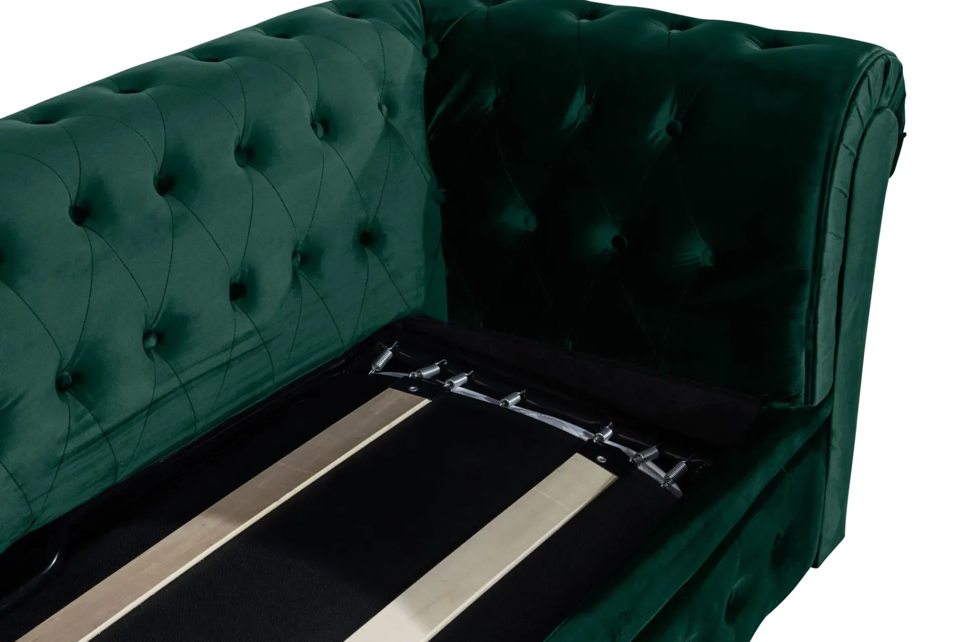 Manor House Sovesofaer-Chesterfield Lyx 3-seter Fremoverbøyd sovesofa i fløyel Grønn