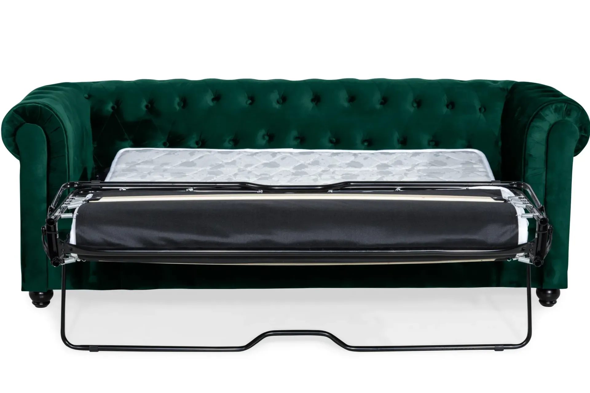 Manor House Sovesofaer-Chesterfield Lyx 3-seter Fremoverbøyd sovesofa i fløyel Grønn