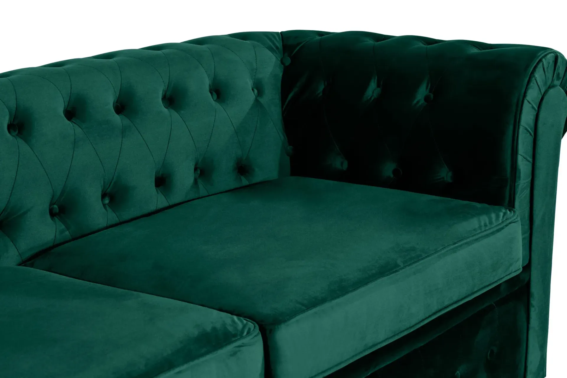 Manor House Sovesofaer-Chesterfield Lyx 3-seter Fremoverbøyd sovesofa i fløyel Grønn