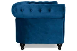 Manor House 2 Seter Sofa-Chesterfield Lyx 2-seter Liten fløyelssofa – Dyp sofa 160 cm bred Blå
