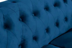 Manor House 2 Seter Sofa-Chesterfield Lyx 2-seter Liten fløyelssofa – Dyp sofa 160 cm bred Blå