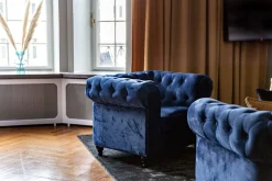 Manor House Chesterfield Lyx Stor behagelig dyp fløyelfotøyd – Fotøyd til stue