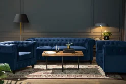 Manor House Chesterfield Lyx Stor behagelig dyp fløyelfotøyd – Fotøyd til stue