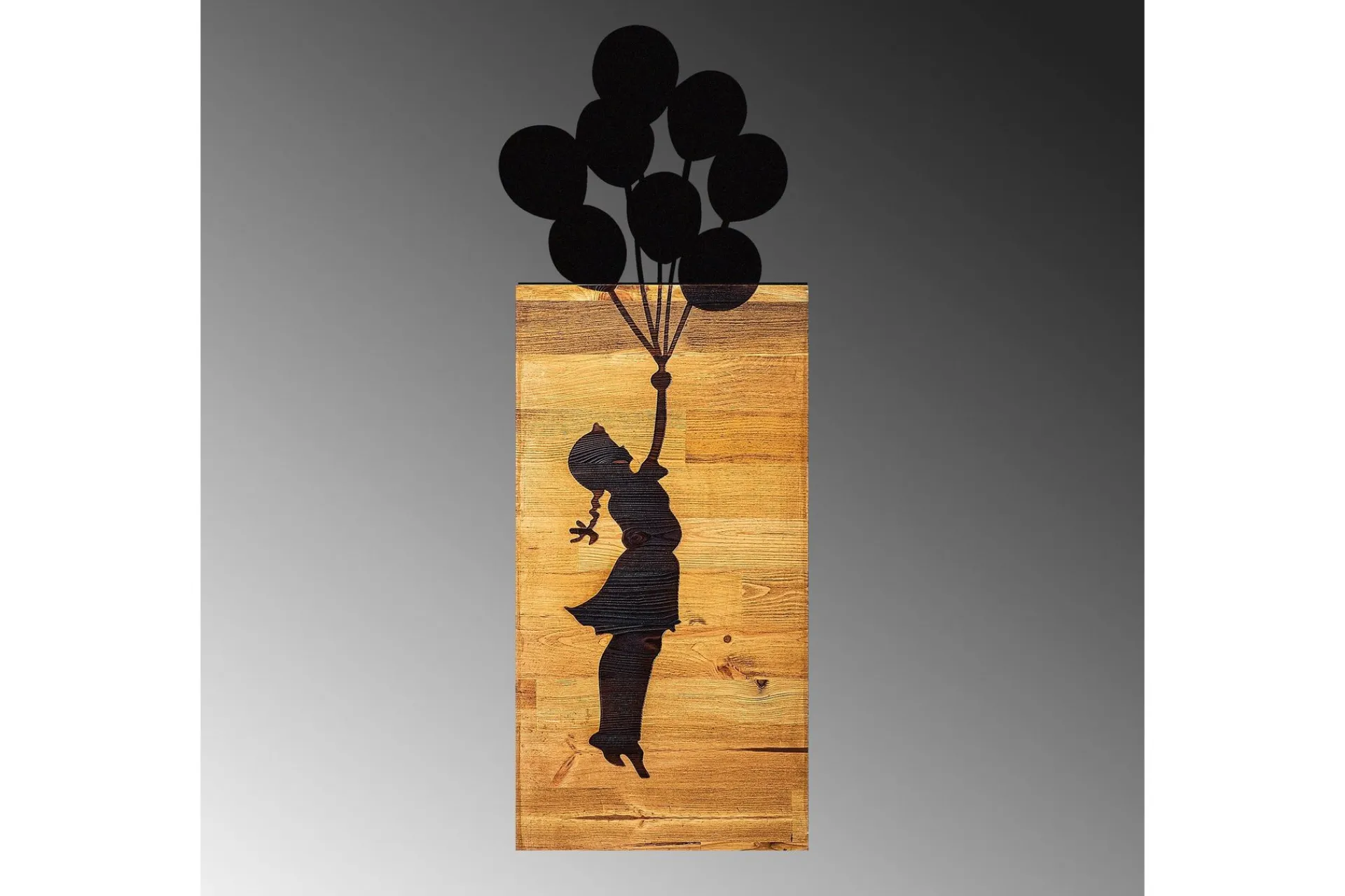 Skilt-Child And Balloons Veggdekor Svart