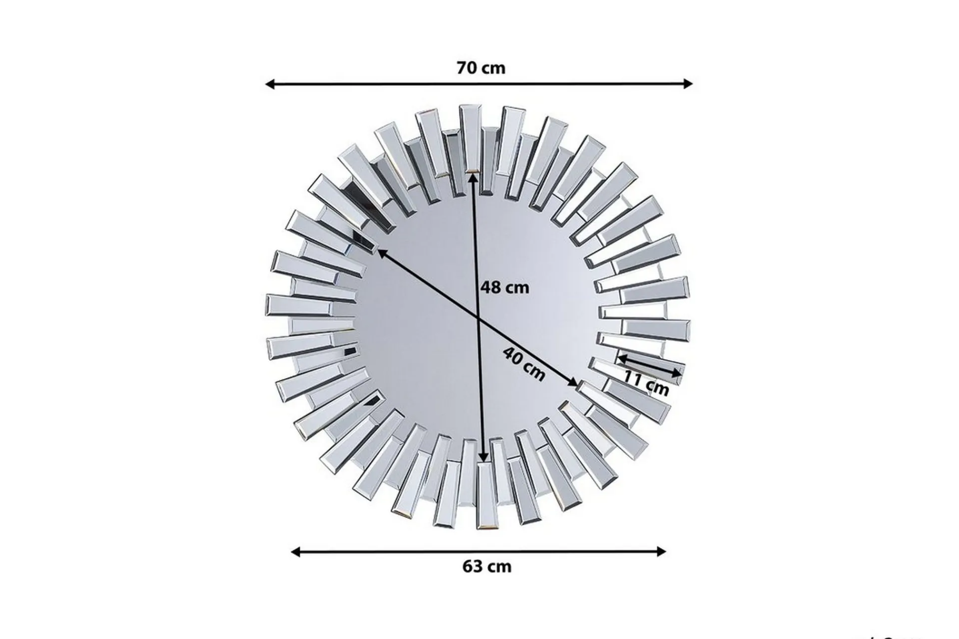Veggspeil|Gangspeil-Cholet Speil 70 cm Silver 1