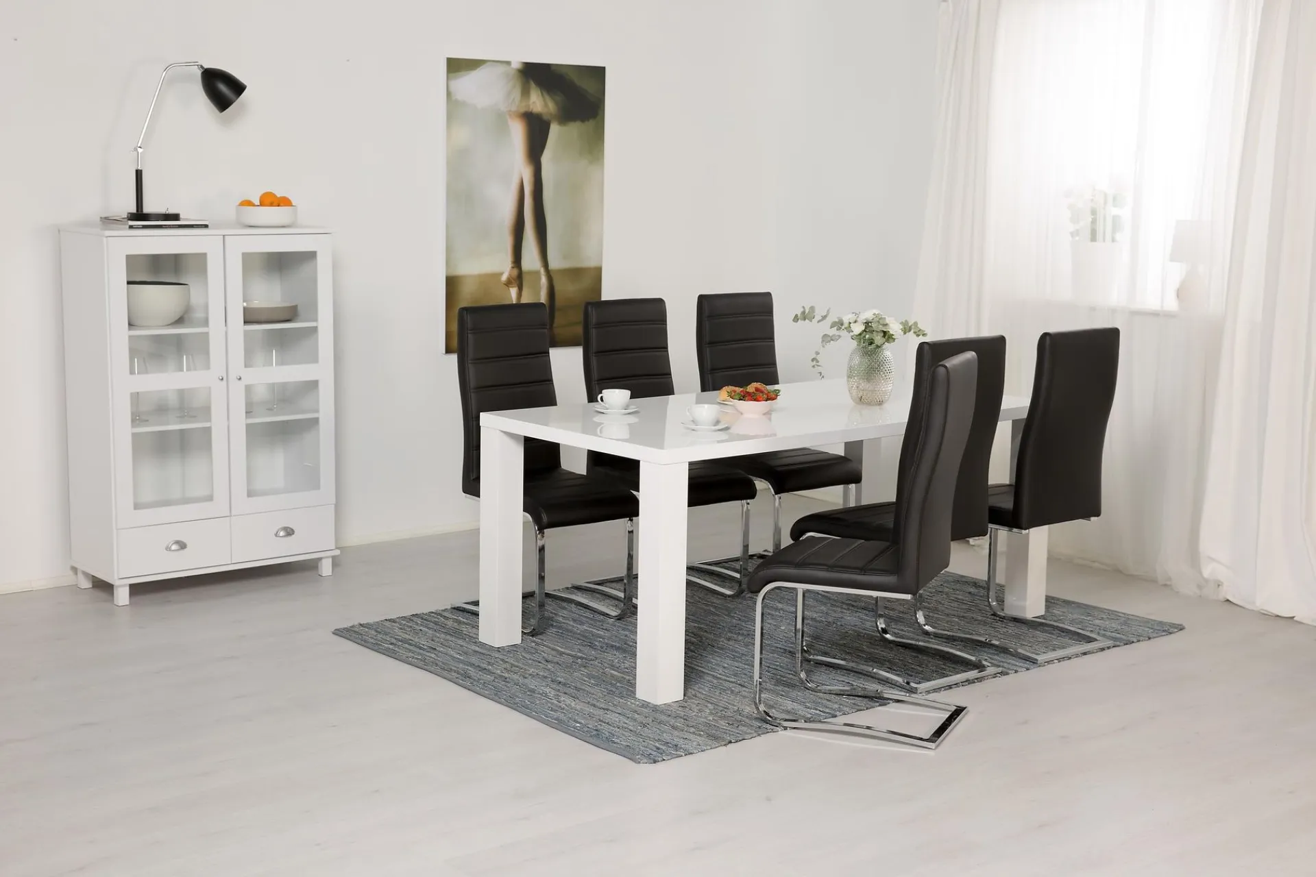 Concept 55 Spisegrupper-Cibus Spisegruppe med 6 Stoler Hvit