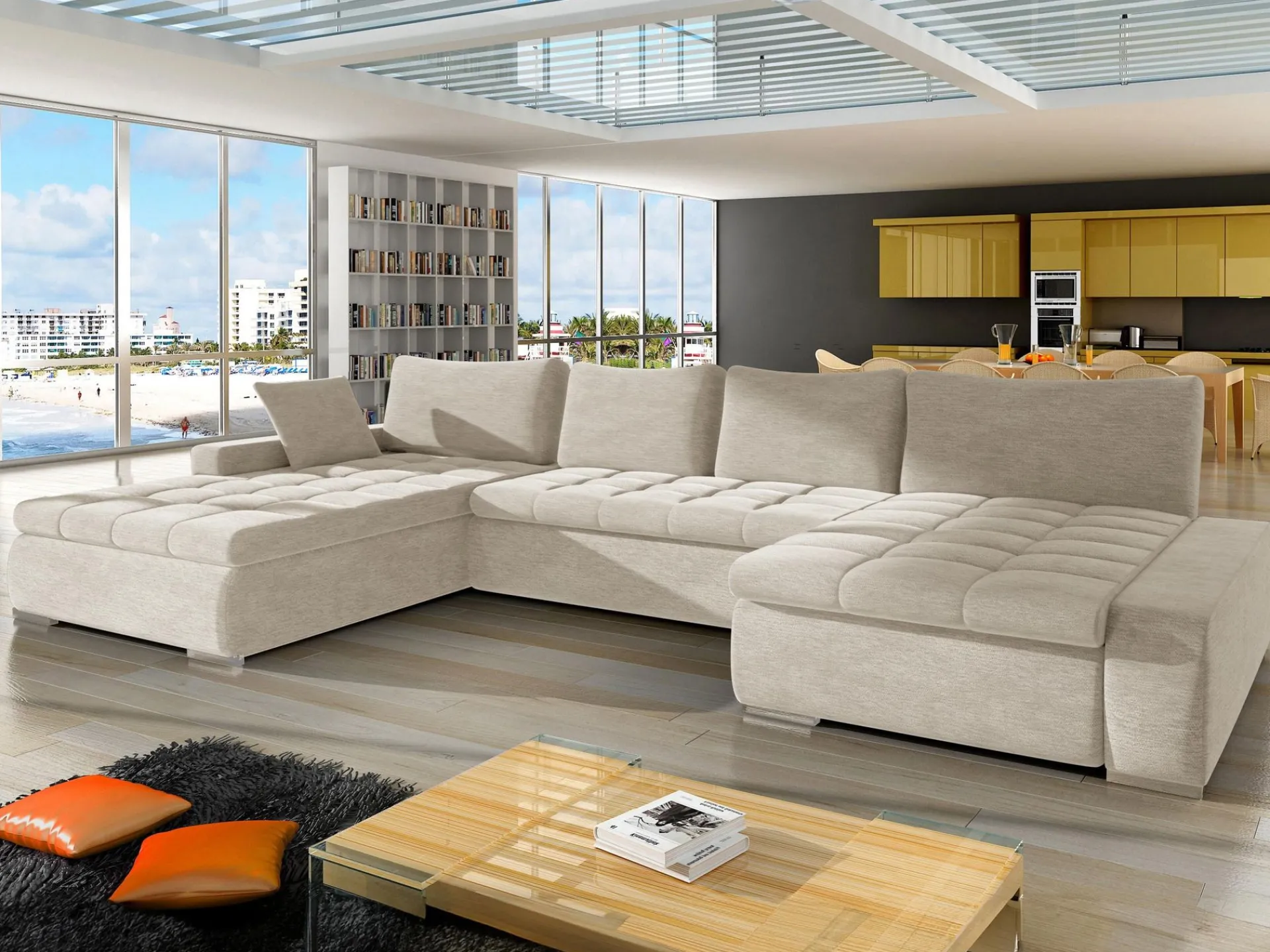 Hjørnesofa-Cillo 6-seters U-sofa