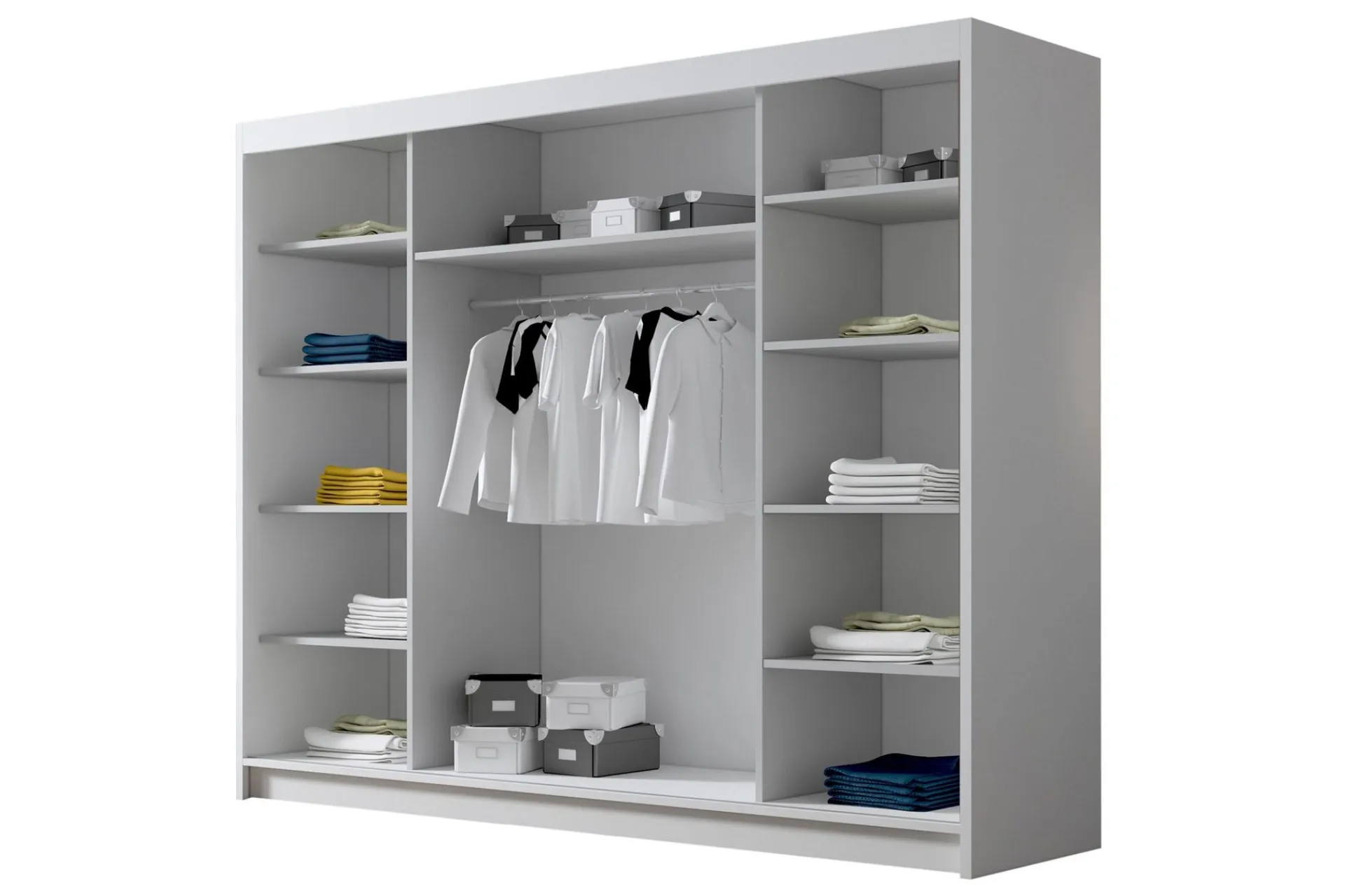 Garderober & Garderobesystem|Knaggerekke-Cinerea Garderobe med Speil 250x215 cm Svart/Hvit