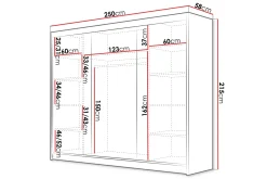 Vegghengt Oppbevaring|Knaggerekke-Cinerea Garderobe 250x215 cm Svart