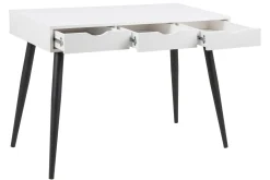 Kontorbord-Citysea Skrivebord 110 cm med Oppbevaring 3 Skuffer Hvit