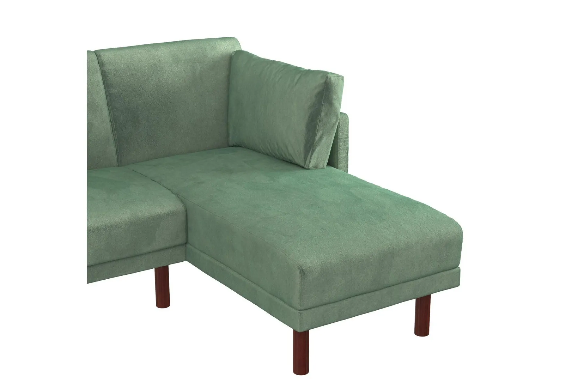 Dorel Home Velour Sofa & Fløyel Sofa-Clair 3-seters Sovesofa med Sjeselong Justerbar Fløyel/ Grønn