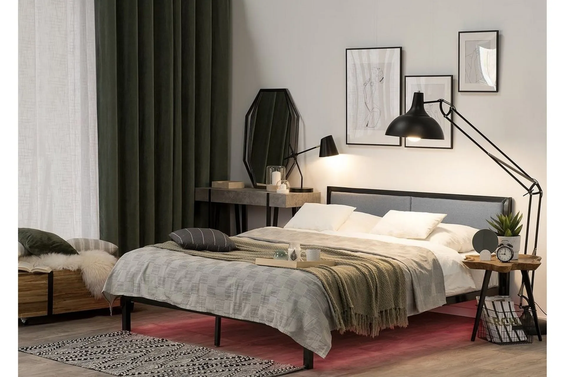 Bedly Sengeramme & Sengestamme-Clamart Dobbeltseng 180 | 200 cm Svart