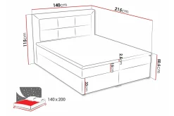 Kontinentalsenger|Seng Med Oppbevaring-Clasic Box Kontinentalseng 140x215 cm Zostera 5