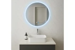 Innsynsbeskyttelse & Innhegning|Baderom-Clas Rundt Baderomsspeil med LED-belysning 100 cm Transparent