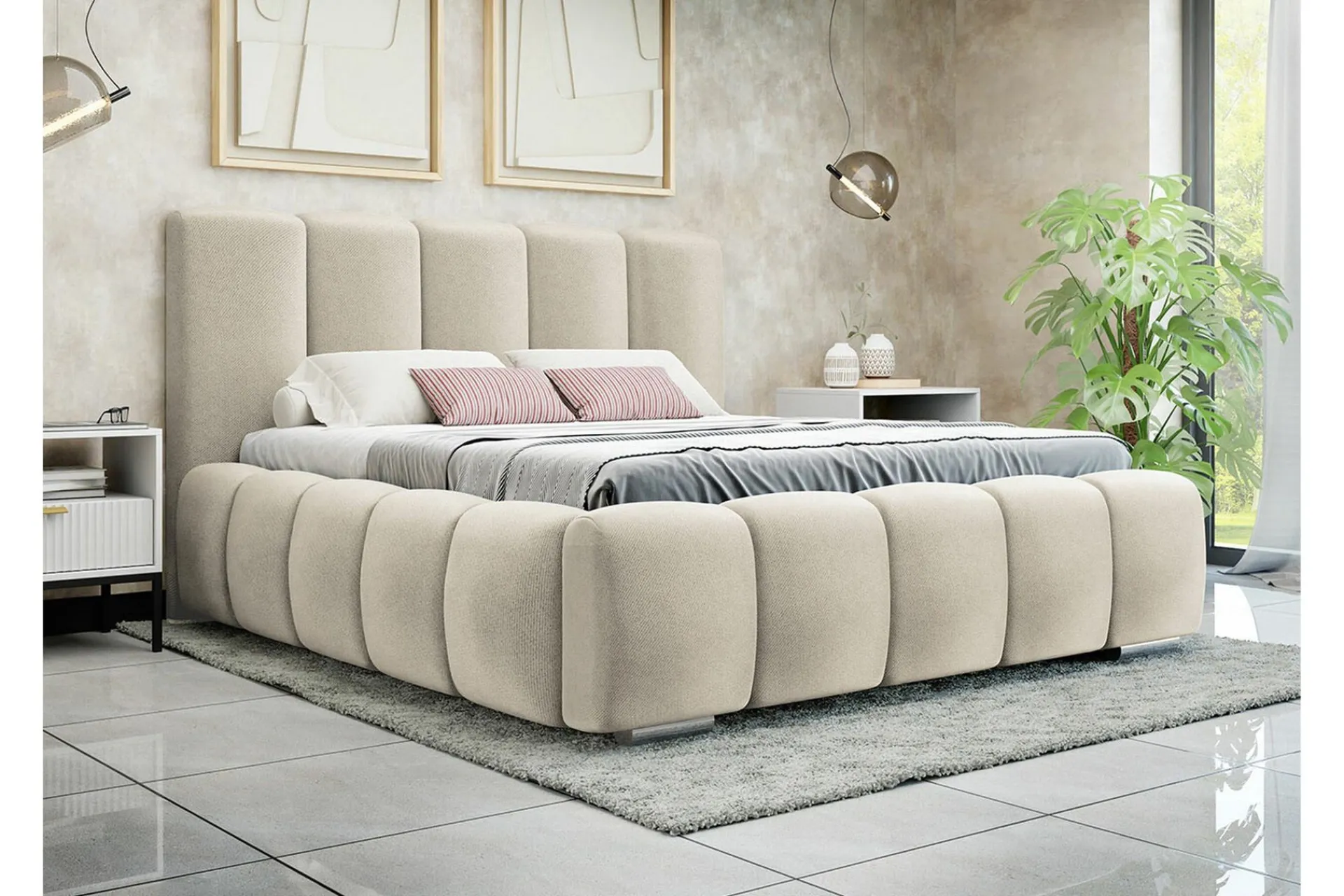 Sengeramme & Sengestamme|Seng Med Oppbevaring-Cleaton Sengeramme 140x200 cm Beige