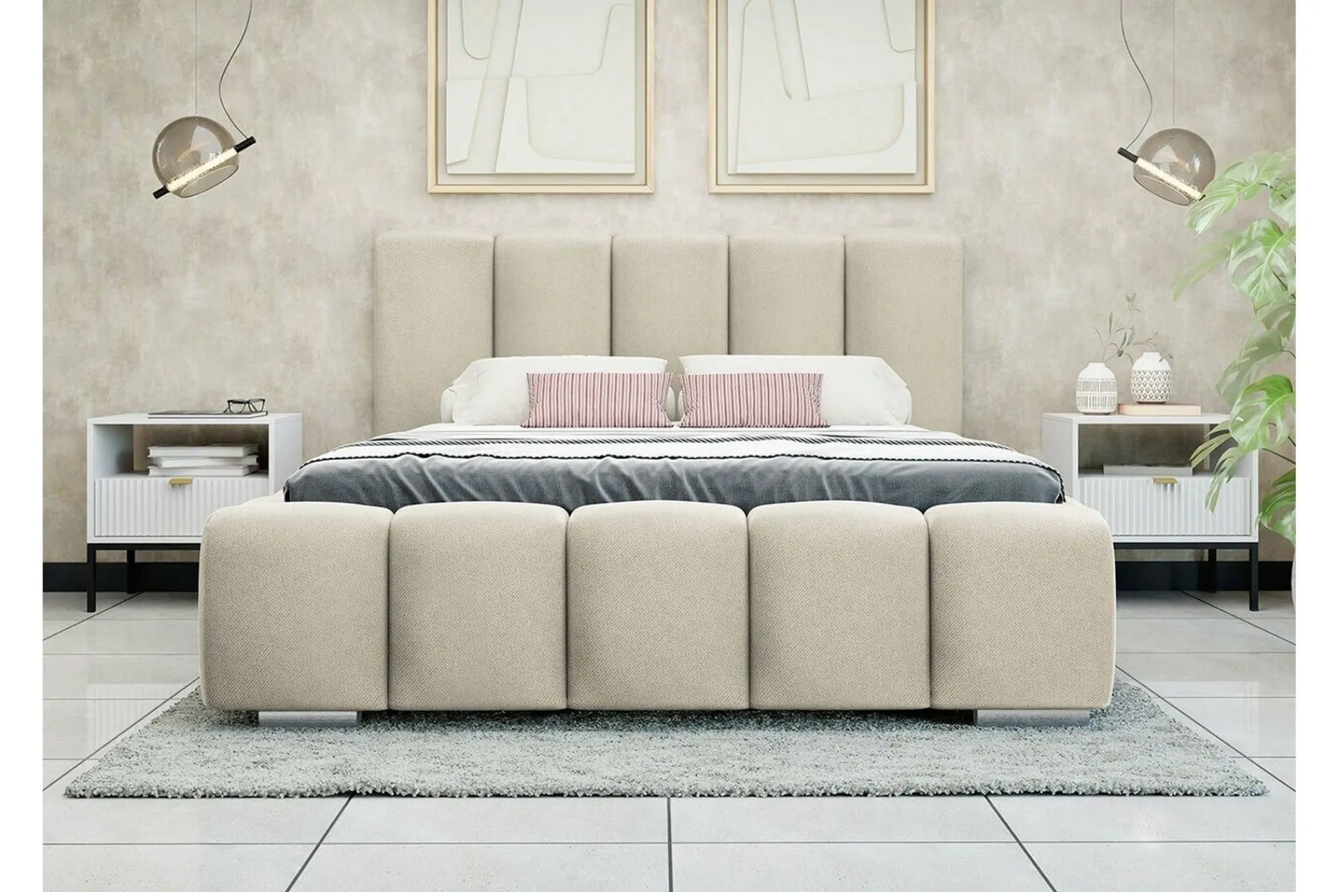 Sengeramme & Sengestamme|Seng Med Oppbevaring-Cleaton Sengeramme 140x200 cm Beige