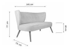 2 Seter Sofa-Clivocast 2-Seter Sofa Grey
