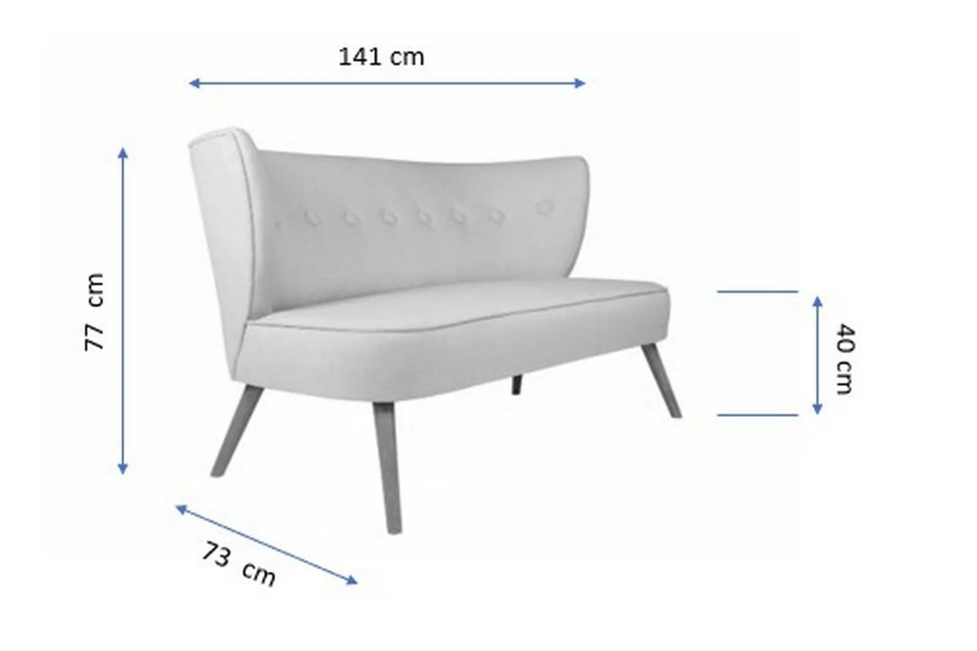 2 Seter Sofa-Clivocast 2-Seter Sofa Grey