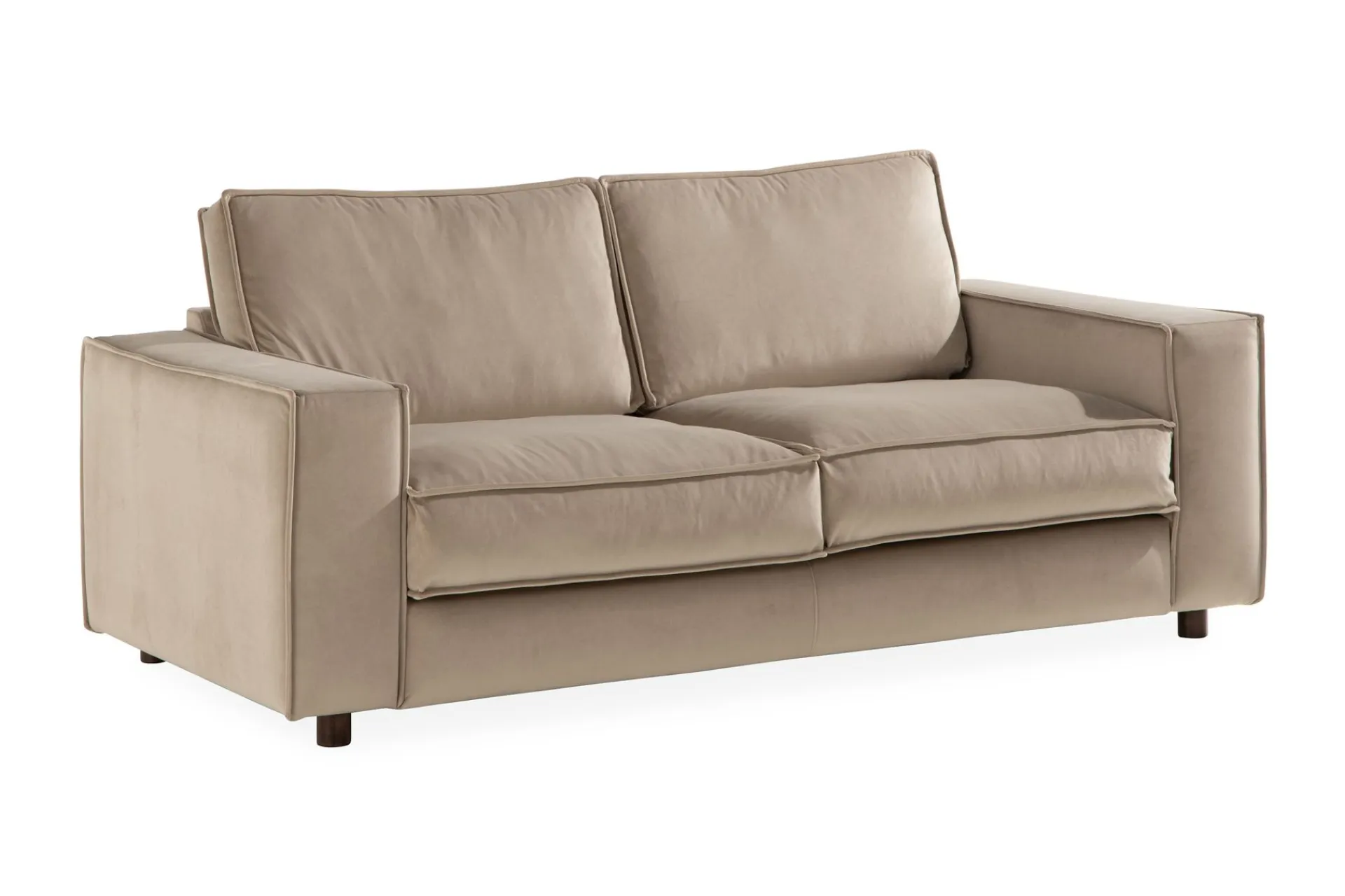 2 Seter Sofa-Cloudia Fløyelssofa 2-seters Beige