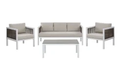 Veranda & Terrasse|Loungesett-Columbero Loungegruppe 5-seter Hvit