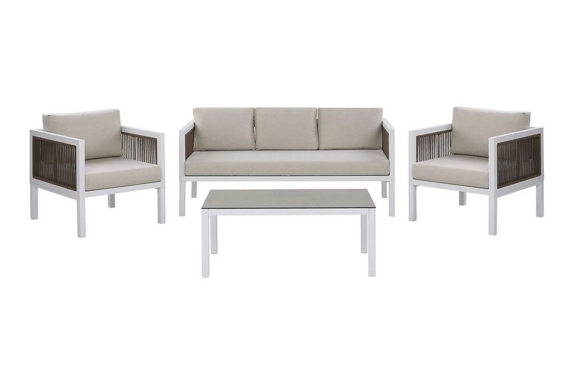 Veranda & Terrasse|Loungesett-Columbero Loungegruppe 5-seter Hvit
