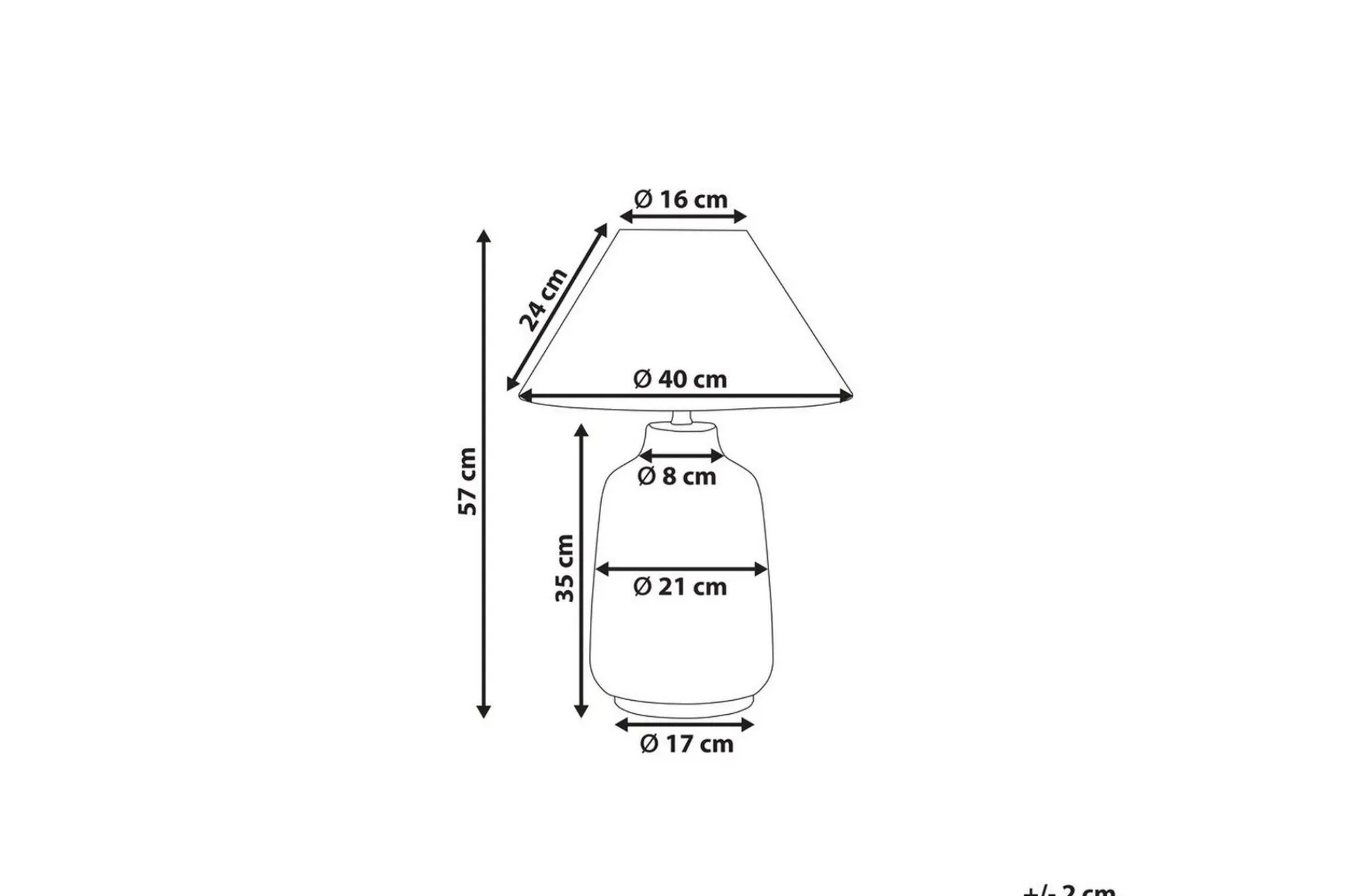 Nattbordslampe|Bordlampe-Columbrete Bordlampe 57 cm E27 Mørkegrønn,Hvit