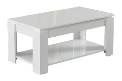 Sofabord-Comfortale Sofabord 104 cm med Oppbevaringshylle Hvit
