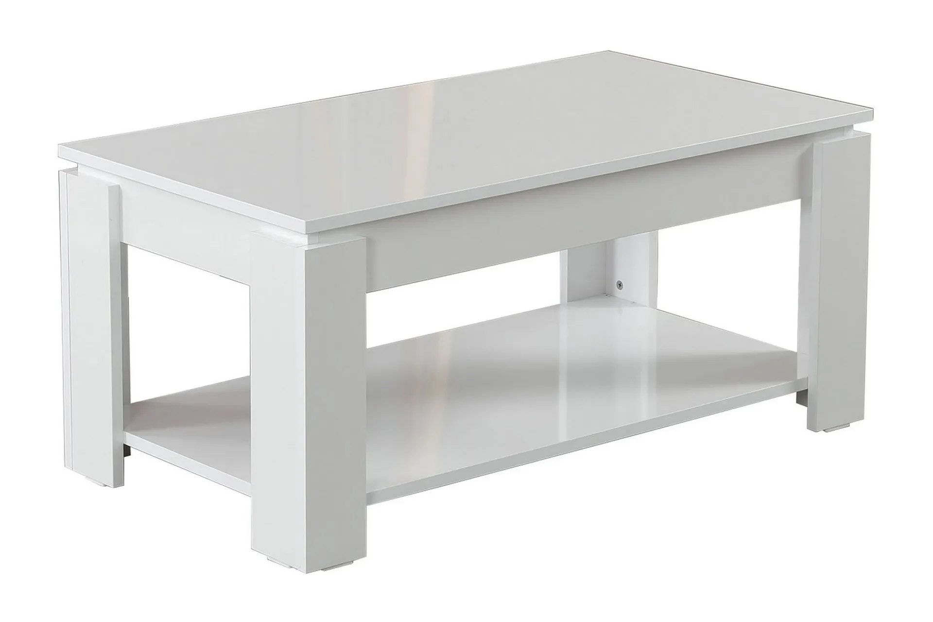 Sofabord-Comfortale Sofabord 104 cm med Oppbevaringshylle Hvit