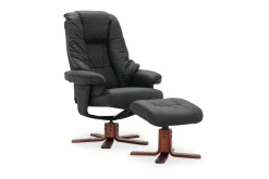 Scandinavian Choice Lenestoler-Comfy Lenestol med Snurr Lær/PVC Svart