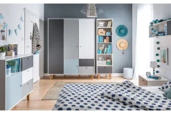 VOX Garderobeskap Barn|Oppbevaring Barnerom-Concept Garderobe Hvit / / Blå Mørkegrå