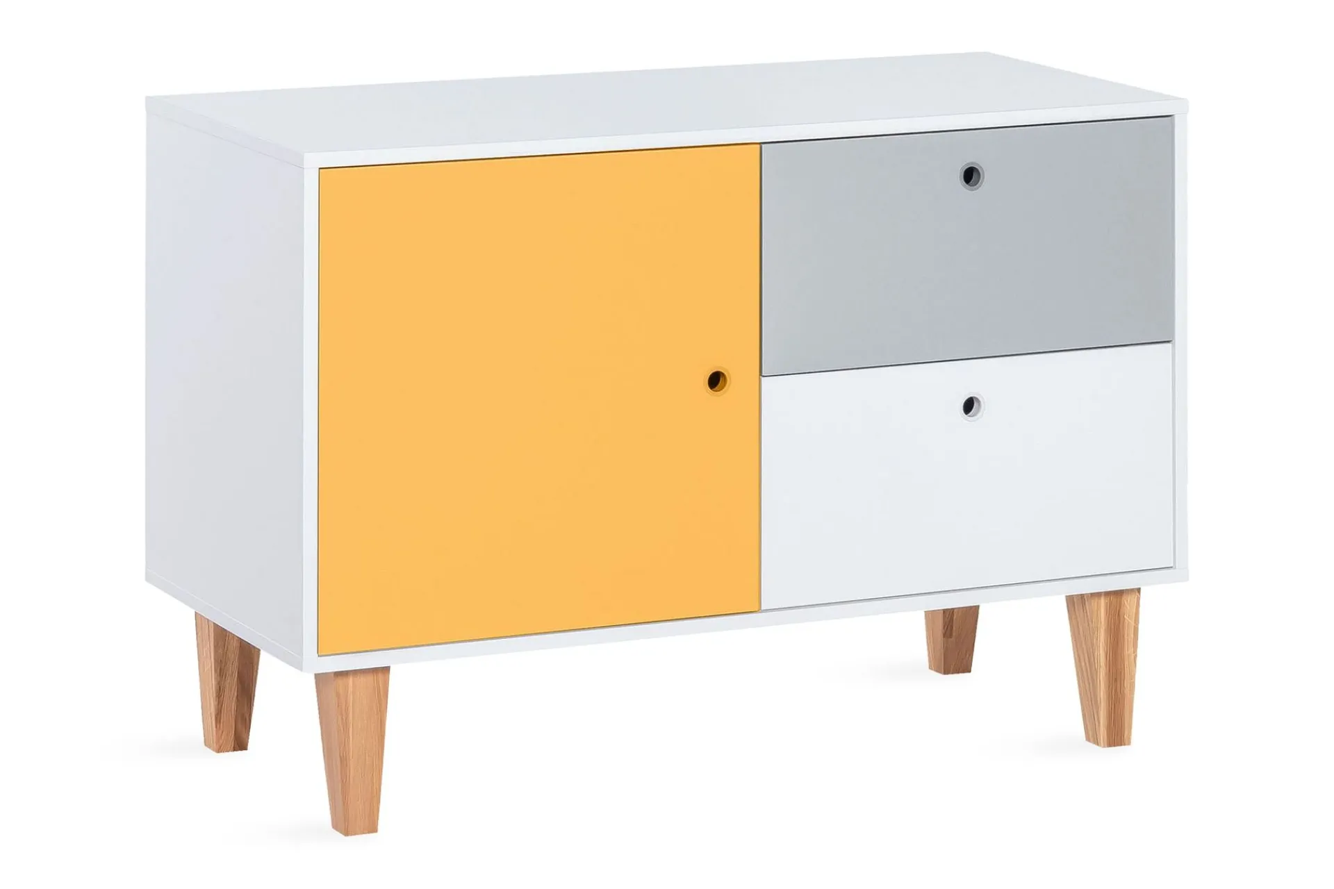 VOX Kommode Barnerom|Kommode-Concept Kommode Hvit / Grå / gul Gul,Hvit,Tre/Natur,Grey