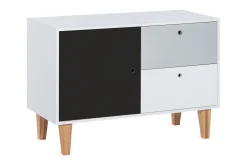 VOX Kommode Barnerom|Kommode-Concept Kommode Hvit / Grå / Svart Svart,Tre/Natur,Hvit,Grey