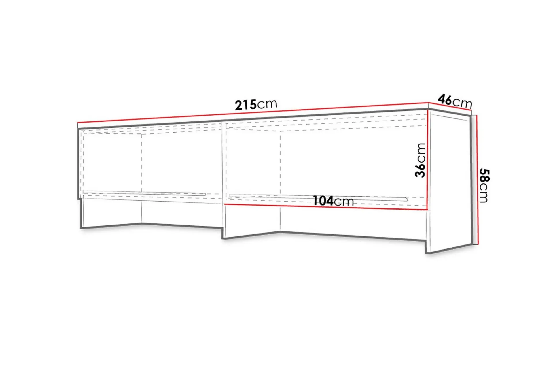 Concept Pro Förvaringsskåp 215x46x58 cm Vit 215x46x58
