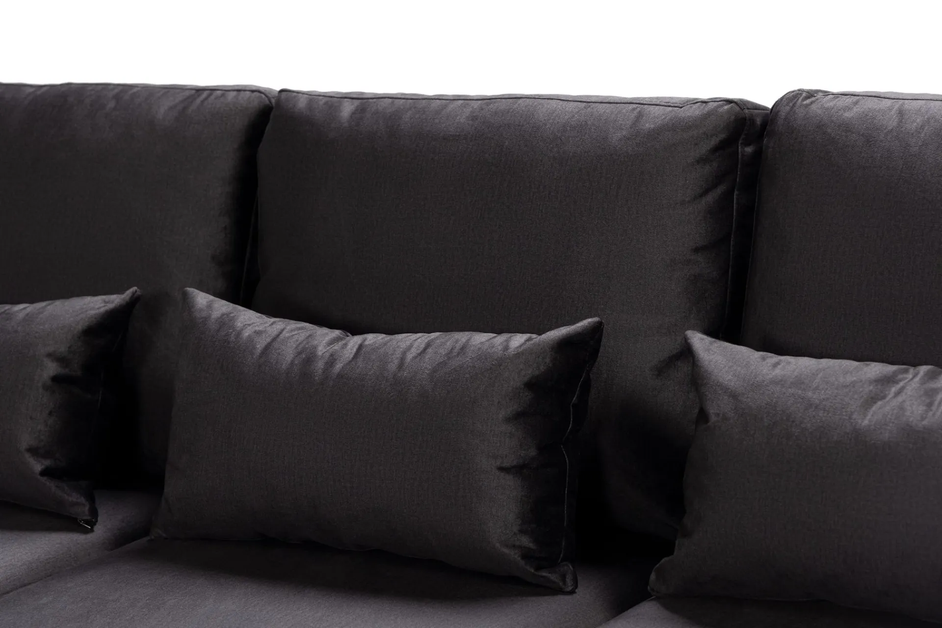 Scandinavian Choice Velour Sofa & Fløyel Sofa|U-Sofa-Copenhagen Compact 4-seters Venstrevendt U-formet Large Sofa med Divan og Sjeselong i Fløyel Mørkegrå