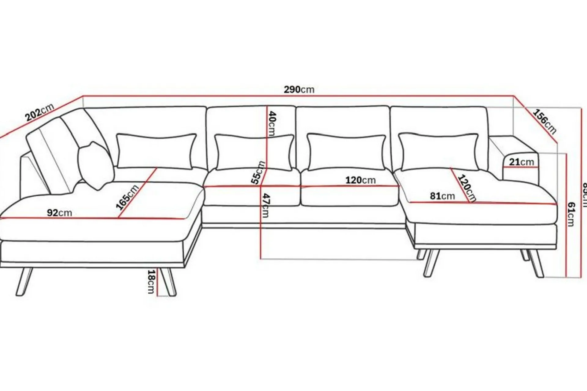 Scandinavian Choice Velour Sofa & Fløyel Sofa|U-Sofa-Copenhagen Compact 4-seters Venstrevendt U-formet Large Sofa med Divan og Sjeselong i Fløyel Mørkegrå
