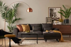Scandinavian Choice Copenhagen Compact 3-seters Vendbar L-formet Divansofa i Fløyel