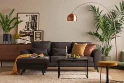 Scandinavian Choice Copenhagen Compact 3-seters Vendbar L-formet Divansofa i Fløyel