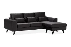 Scandinavian Choice Copenhagen Compact 3-seters Vendbar L-formet Divansofa i Fløyel