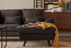Scandinavian Choice Copenhagen Compact 3-seters Vendbar L-formet Divansofa i Fløyel