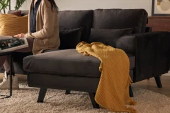 Scandinavian Choice Copenhagen Compact 3-seters Vendbar L-formet Divansofa i Fløyel